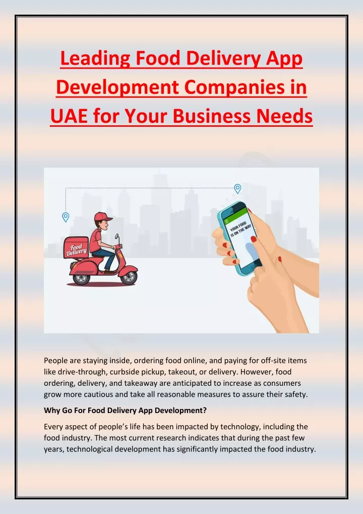 leading food delivery app development companies