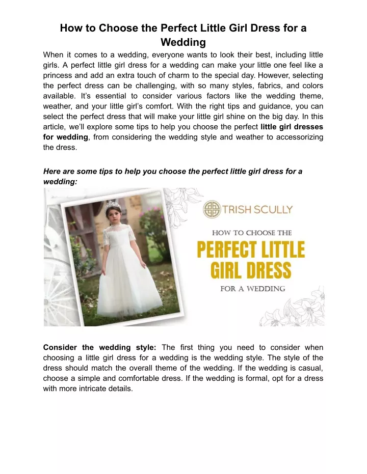 how to choose the perfect little girl dress