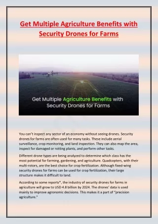 get multiple agriculture benefits with security