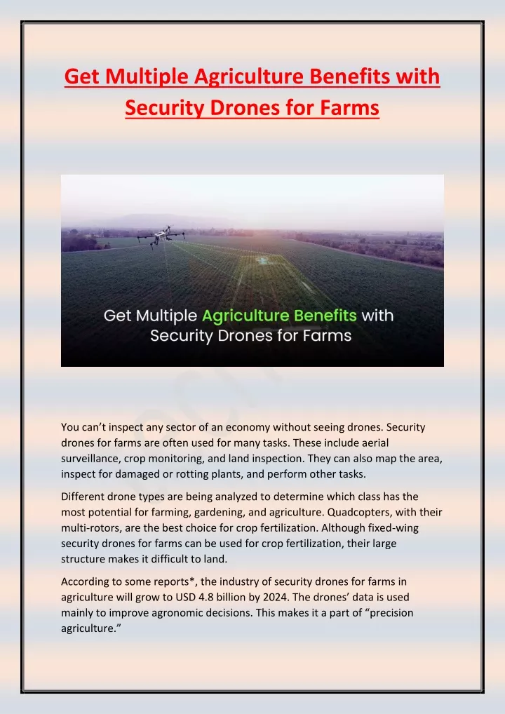 get multiple agriculture benefits with security