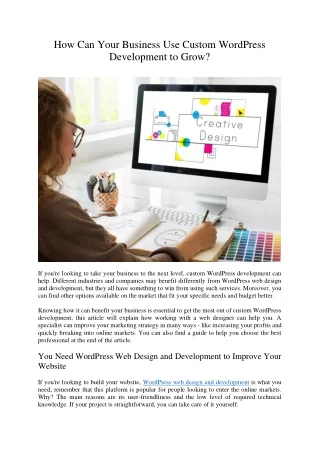 how can your business use custom wordpress