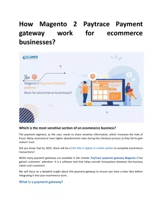 how magento 2 paytrace payment gateway work