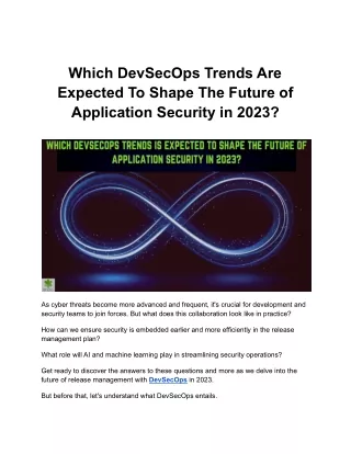 which devsecops trends are expected to shape
