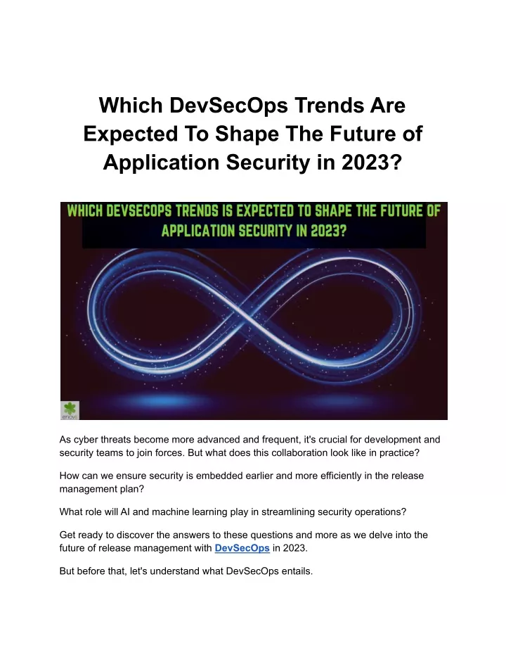 which devsecops trends are expected to shape