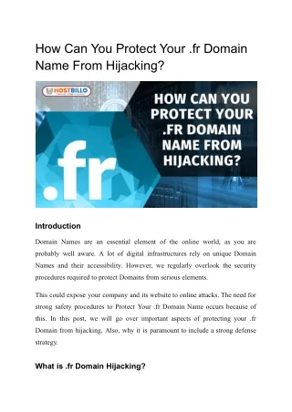 how can you protect your fr domain name from