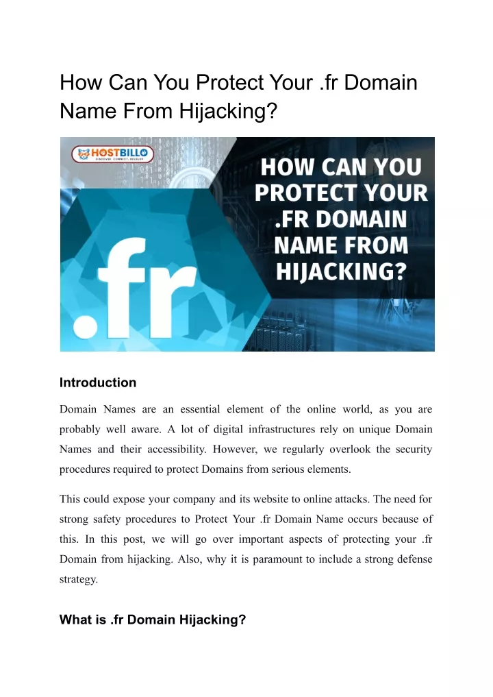 how can you protect your fr domain name from