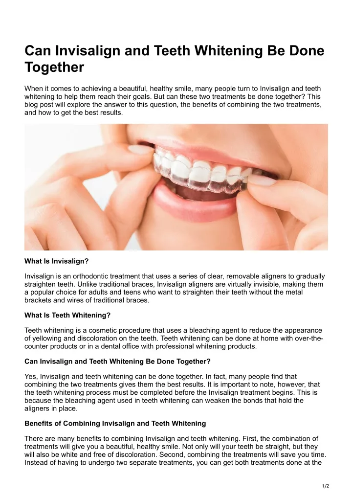 can invisalign and teeth whitening be done