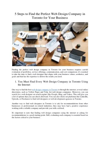 5 steps to find the perfect web design company