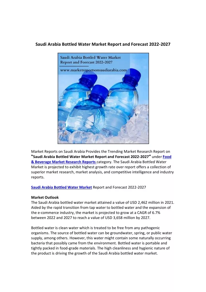 saudi arabia bottled water market report
