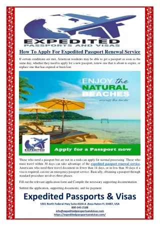 how to apply for expedited passport renewal