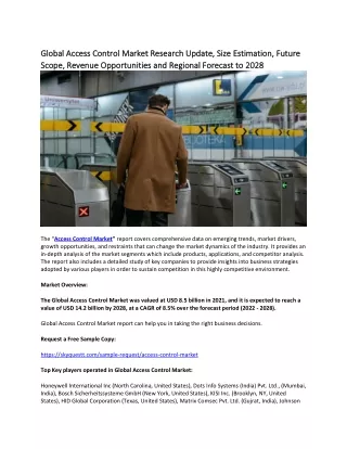 global access control market research update size
