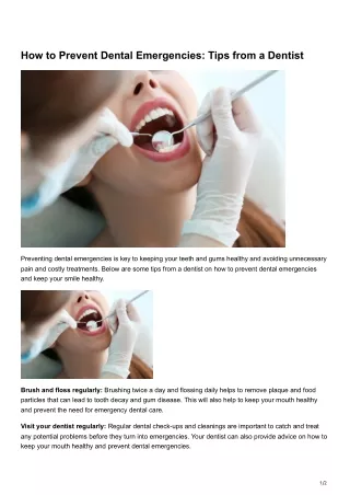 how to prevent dental emergencies tips from