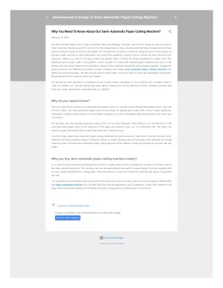 development design of semi automatic paper
