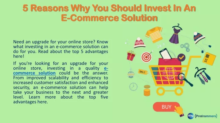 5 reasons why you should invest in an e commerce solution