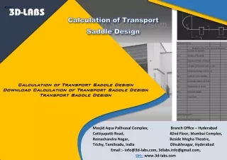 Calculation of Transport Saddle Design