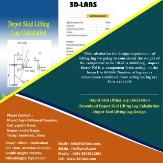 Depot skid lifting lug calculation