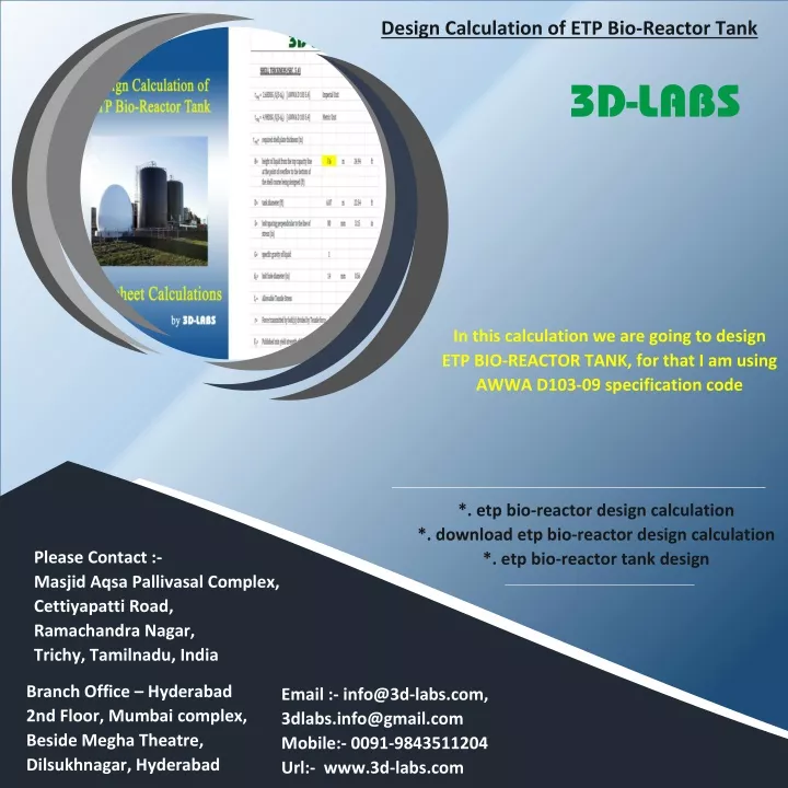 design calculation of etp bio reactor tank