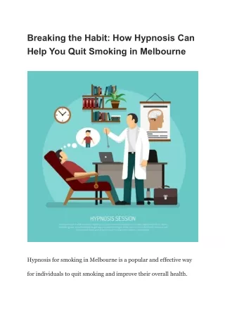 Breaking the Habit_ How Hypnosis Can Help You Quit Smoking in Melbourne