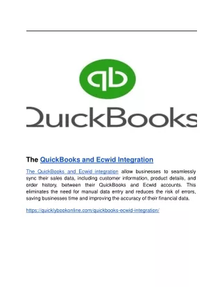 the quickbooks and ecwid integration