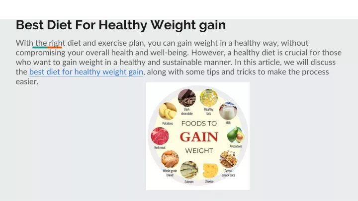 best diet for healthy weight gain