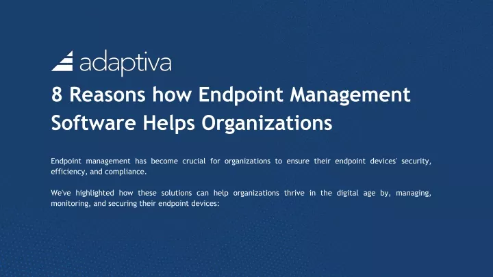 8 reasons how endpoint management software helps organizations