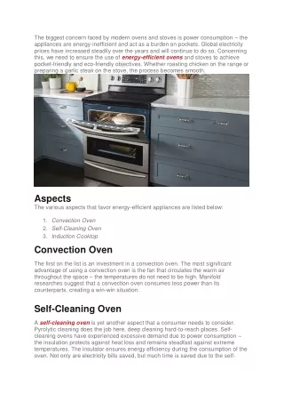 Buying Guide of Energy-Efficient Ovens and Stoves