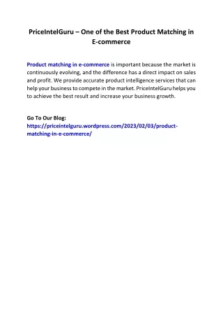 priceintelguru one of the best product matching