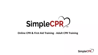 Online CPR & First Aid Training - Adult CPR Training