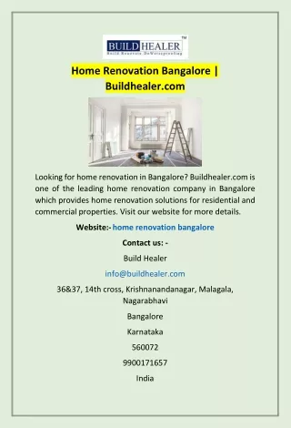 Home Renovation Bangalore | Buildhealer.com