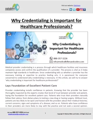 Why Credentialing is Important for Healthcare Professionals?