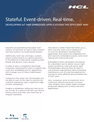 stateful event driven real time developing