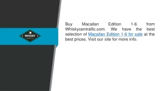 Macallan Edition 1-6 for Sale  Whiskycentralllc