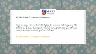 Bsb50420 Diploma Of Leadership And Management   Apsley.nsw.edu.au