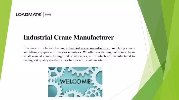 industrial crane manufacturer
