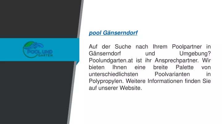 pool g nserndorf auf der suche nach ihrem