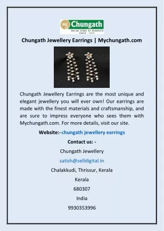 Chungath Jewellery Earrings | Mychungath.com