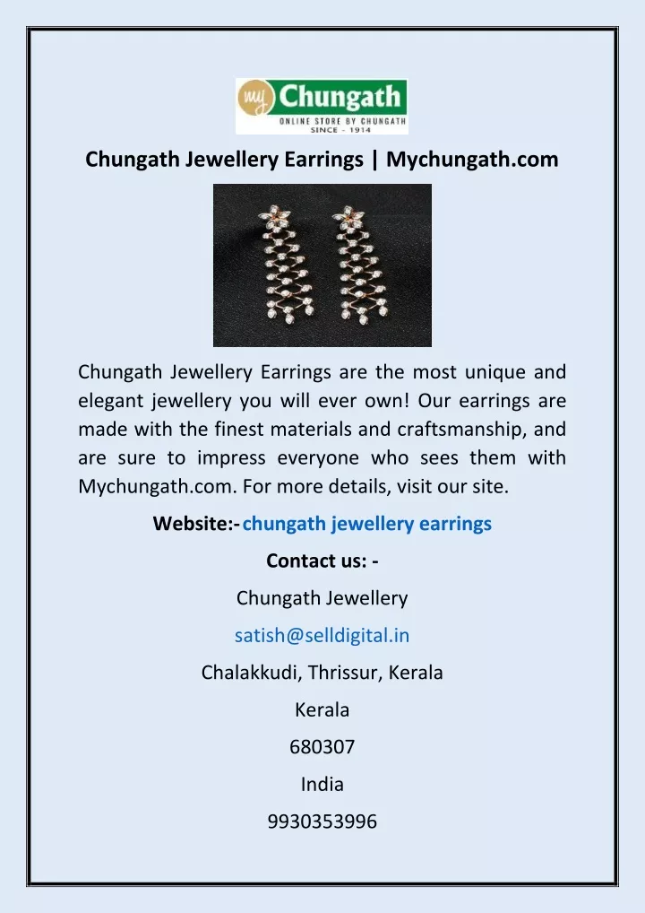 chungath jewellery earrings mychungath com