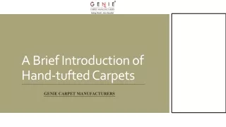 A Brief Introduction of Hand-tufted Carpets