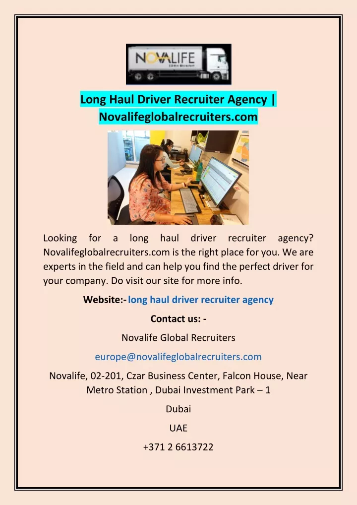 long haul driver recruiter agency