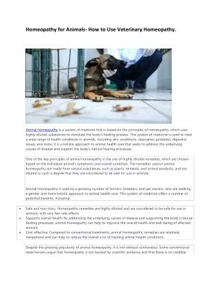 Animal Homeopathy GVP