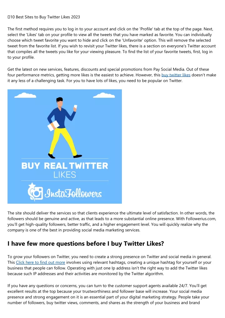 10 best sites to buy twitter likes 2023