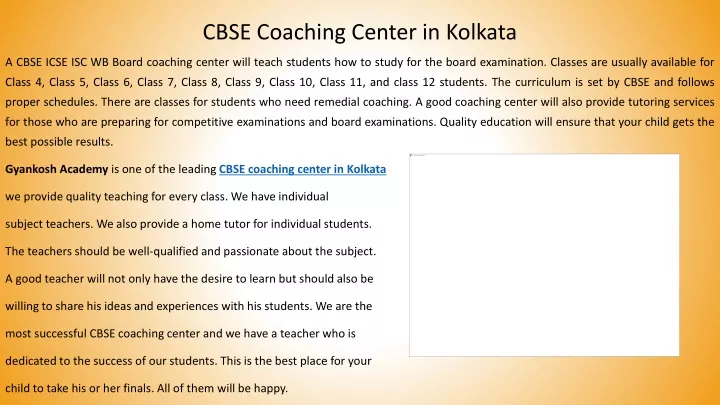 cbse coaching center in kolkata
