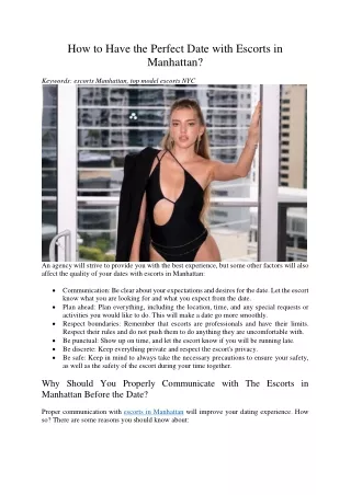 how to have the perfect date with escorts