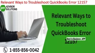 relevant ways to troubleshoot quickbooks error 12157