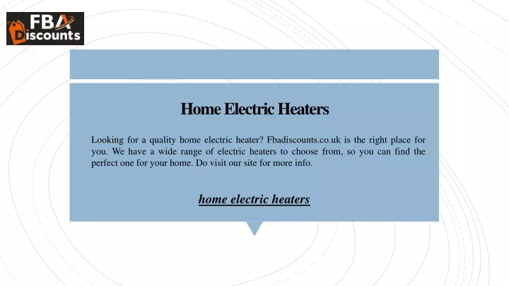 home electric heaters