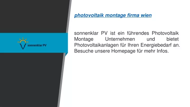 photovoltaik montage firma wien sonnenklar