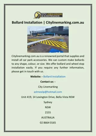 Bollard Installation  Citylinemarking.com