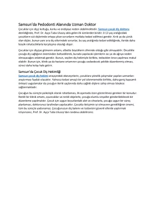 samsun da pedodonti alan nda uzman doktor samsun