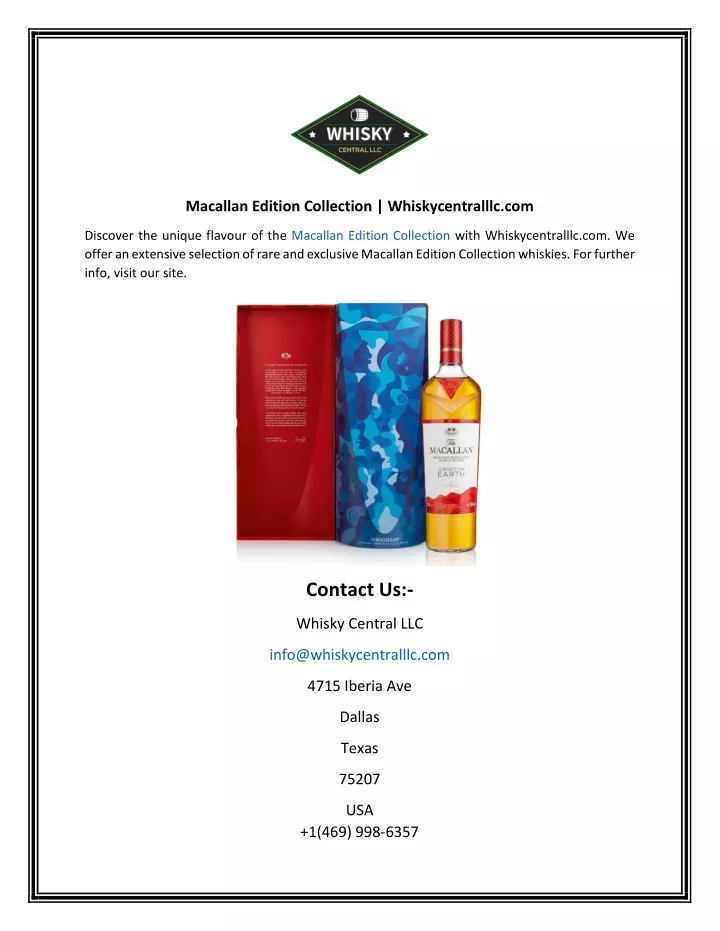 macallan edition collection whiskycentralllc com