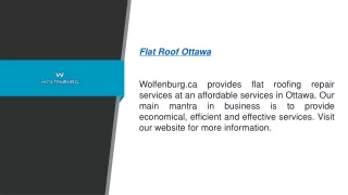 Flat Roofing Repair in Ottawa